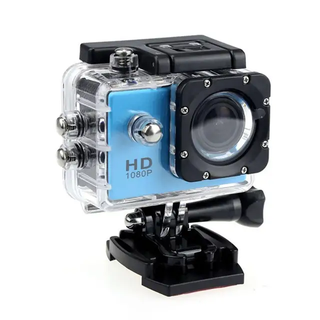Outdoor Mini Sport Action Camera Ultra 30M 1080P Underwater Waterproof Helmet Video Recording Cameras Sport Cam blue