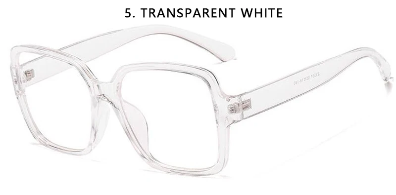 Европейский и американский тренд, большая коробка, плоская зеркальная черная оправа, классические ретро очки, новинка ноября, квадратные, без градусов, очки для чтения - Цвет оправы: 5. Transparent white