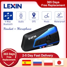 Lexin LX-B4FM 4 jinetes 1600M intercomunicador moto, de la motocicleta intercomunicador auriculares con Radio FM casco BT auriculares intercomunicadores de casco moto