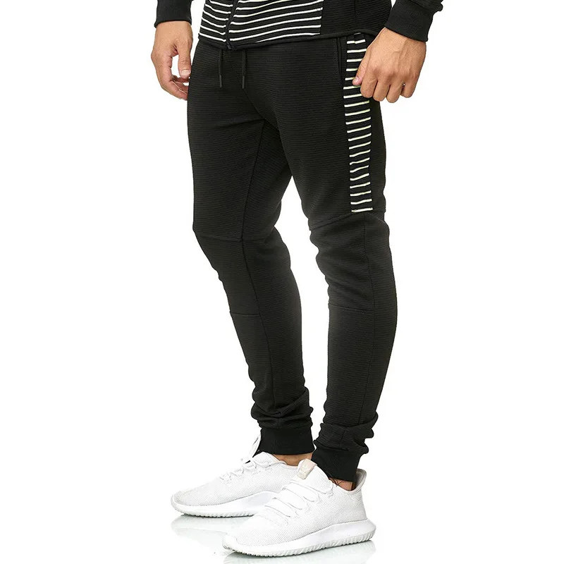 

Men Sports Casual Trousers Athletic Pants Sweatpants Stripe Spell Color Loose-Fit Skinny Ankle Banded Pants K219