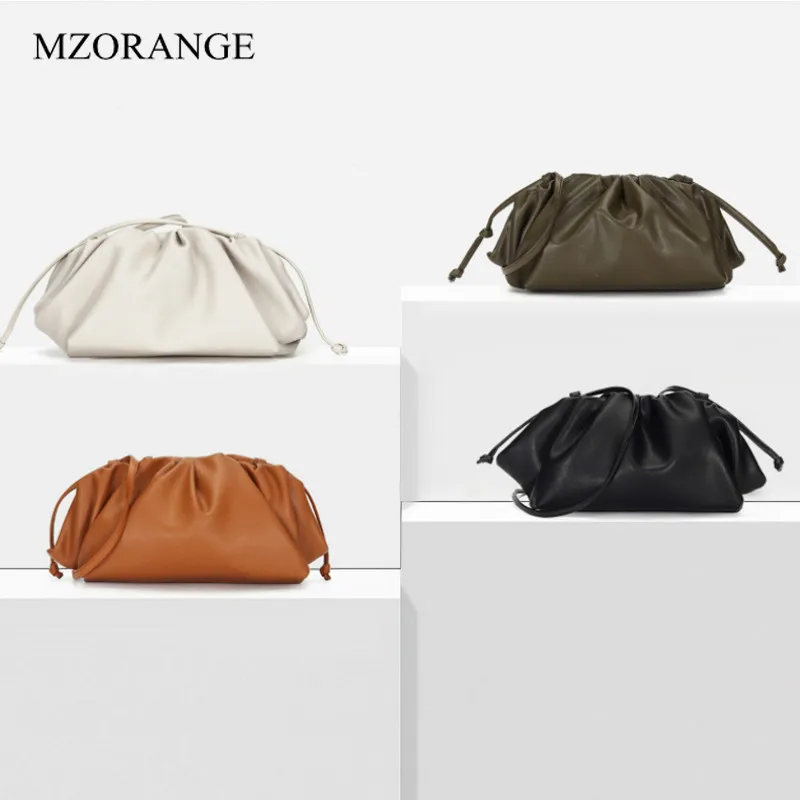 

Genuine Cow Leather Cloud Bag Soft Wrinkled Dumplings Shoulder Messenger Luxury Handbags Women Designer Day clutches Hobos Bags