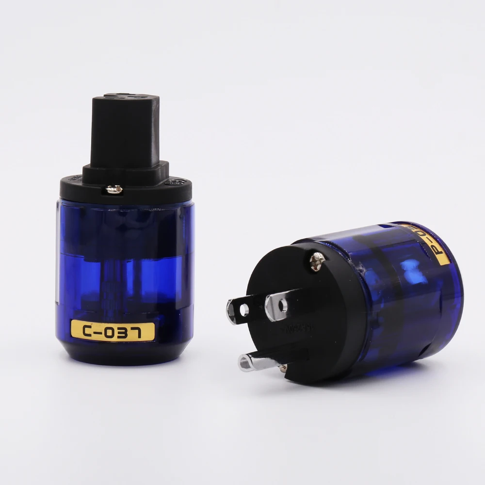 one pair Hifi audio P-037 Platinum Plated US Power plug + C-037 IEC Connecter DIY Power Cable
