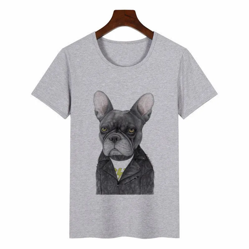 P1783H-grey Новая Летняя женская футболка Французский бульдог Графические футболки Женская Harajuku футболка аниме женские топы Эстетическая одежда - Цвет: P1783H-grey