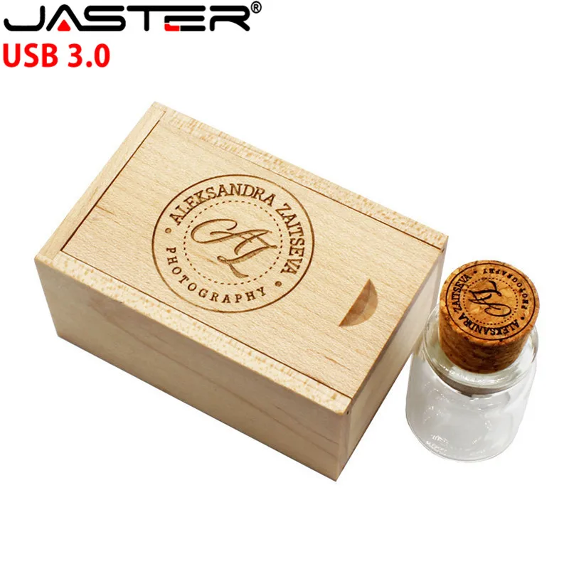 JASTER USB 3 0 стеклянная бутылка для дрифта с пробкой флеш накопитель флешка 4 ГБ 8 16 32 64