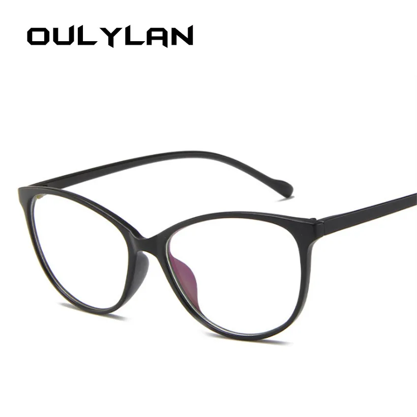 Oulylan кошачий глаз очки оправа для женщин и мужчин фирменные прозрачные компьютерные очки винтажный с прозрачными стеклами оправа для