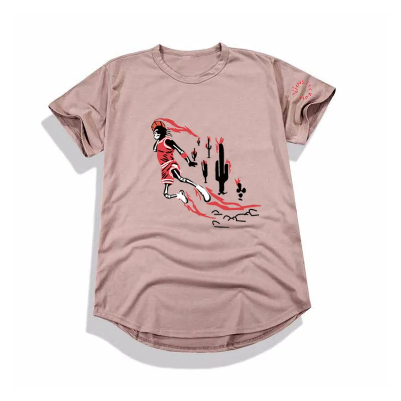 Футболка High Street для мужчин и женщин в стиле хип-хоп, футболка Трэвиса Скотта, брендовая футболка Jordan X Travis Scotts, хлопковые удлиненные Топы