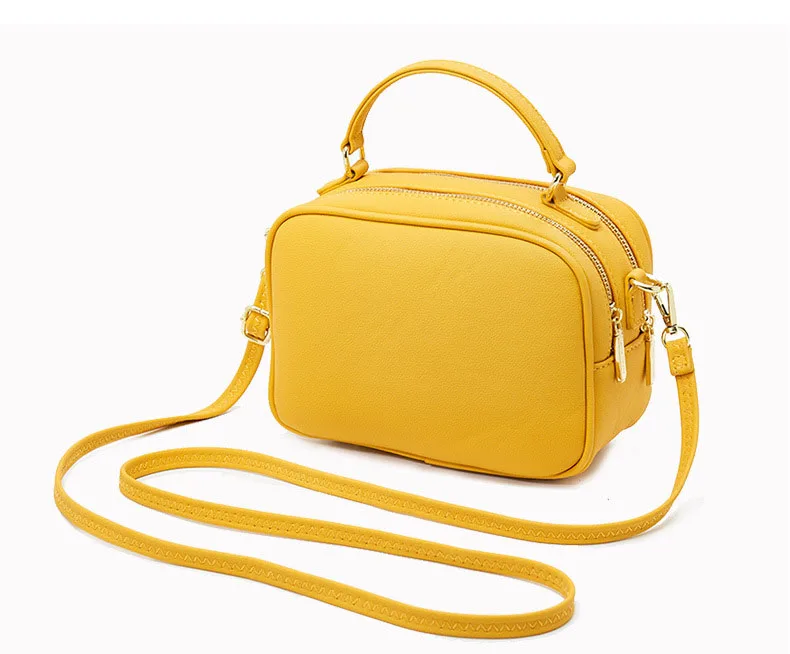 Модные маленькие сумки через плечо для женщин Мини PU сумки для девочек сумки через плечо Желтые Bolsas дамские сумочки для телефона
