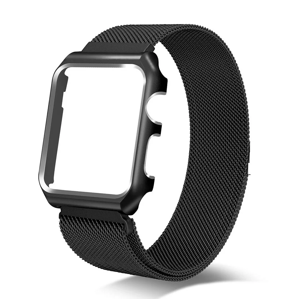 Ремешок Mlianese с петлей + металлический чехол для Apple Watch 3 2 1 ремешок 42 мм 38 Iwatch 5 4 44 40
