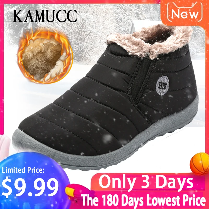 Comprar Botas de Mujer talla grande 35 48 zapatos de invierno para mujer botas de tobillo impermeables amantes Unisex botas de invierno Piel de nieve casual Botas Mujer