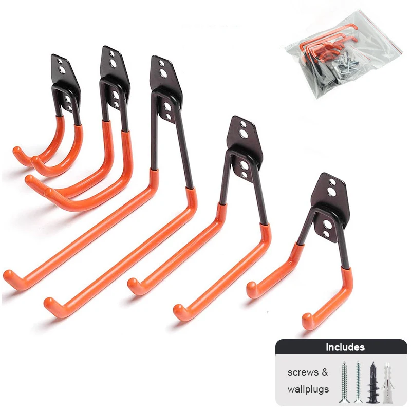 

1PC Wall Mount Garage Bike Hanger Hook Heavy Duty Wall Hooks Wall Mount Anti-slip Storage Hook For Ladders Garden Accessorie