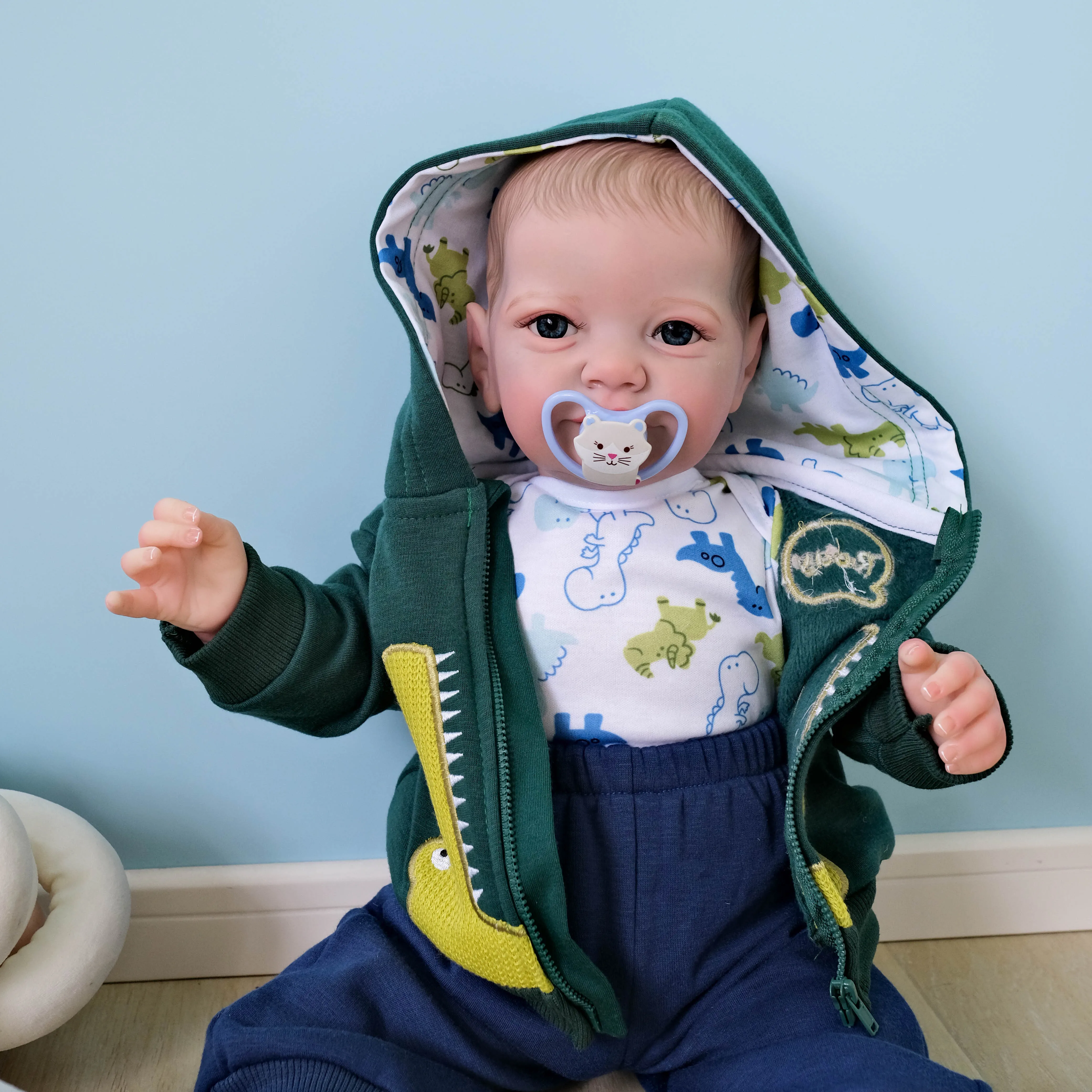 

Genesis Painted Reborn Baby Doll 24 Inch Boy realistic Bebe Reborn Toddler Silicone Doll Visible Veins Children Play House Toys