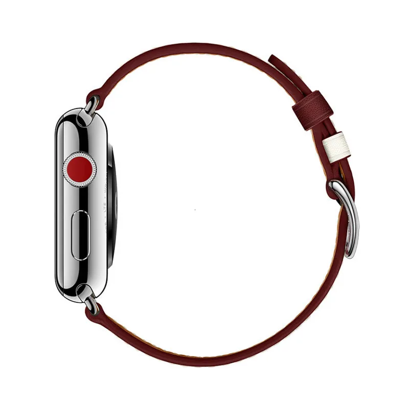 Воловья кожа кожаный ремешок для apple watch 40 мм/44 браслет из натуральной кожи ремешок для наручных часов iwatch, версия 1/2/3/4 адаптер из нержавеющей стали