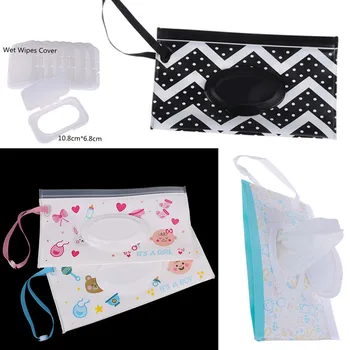 

Hot New Easy-carry Snap-strap Wipes Container Clutch And Clean Wipes Carrying Case Wet Wipes Bag Clamshell Cosmetic Pouch