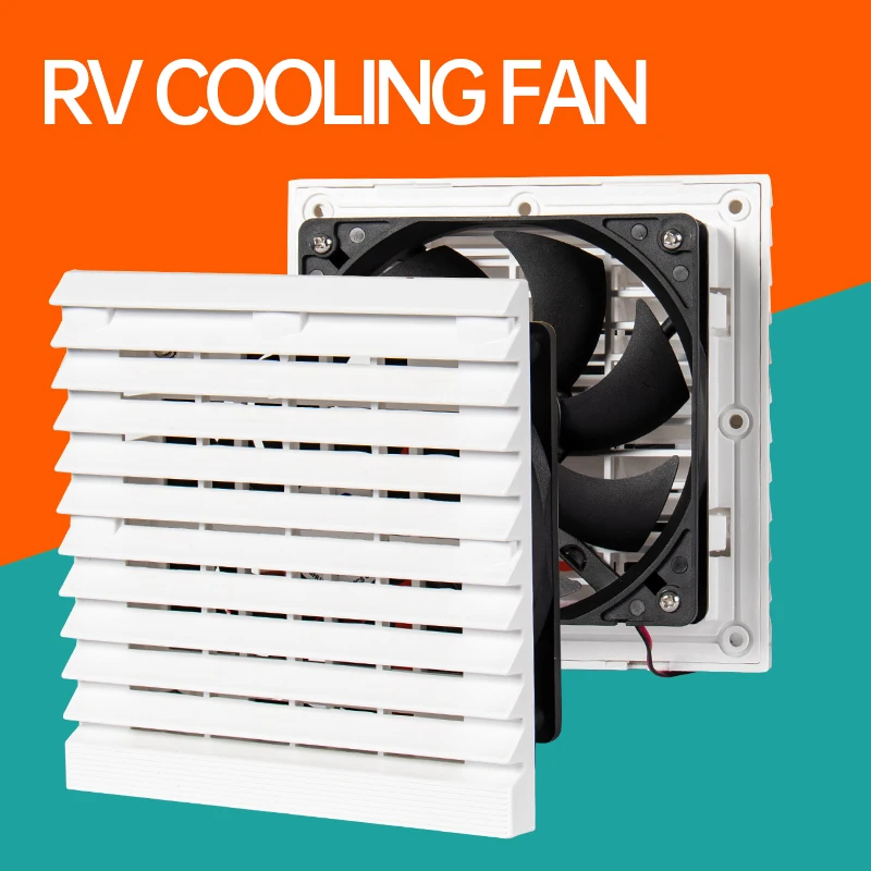 RV Side Exhaust Fan Side Radiator Side Vent 12V Side Ventilation Louver Grille Air Outlet Camper