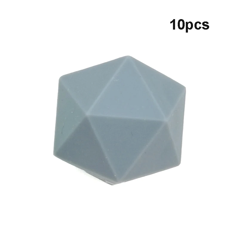 LOFCA 10 шт. Icosahedron Прорезыватели для зубов СИЛИКОНОВЫЕ BPA-Free пищевого класса Силиконовые Прорезыватели для зубов изготовление подарков - Цвет: Dim gray