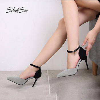 

Silentsea Ladies High Heels Female Pointed Toe Pumps Women Shoes Ladies Party Ankle Strap Pumps High Quality Shoes New