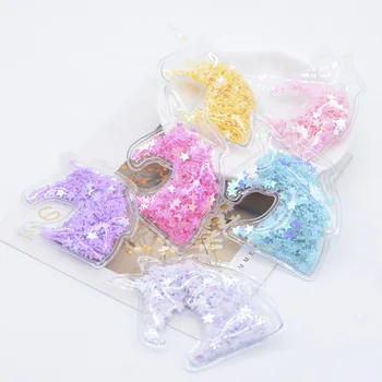 

12Pcs 48mm Kawaii Unicorn Transparent PVC Filling Sequins Applique for DIY Pendant Headwear Hair Clips Bow Decor Accessories L87