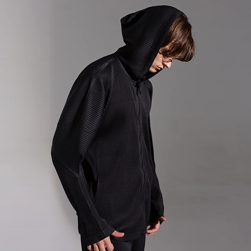 MIYAKE морщинки куртки мужские осенние стиль красивый тренд свободная одежда модные куртки
