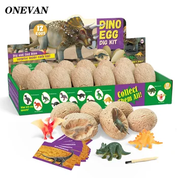 

Dinosaur Eggs Excavation Set DIY Dino Eggs Dig Kit Archaeology Science Stem Gift 12pcs Model Educational Toy Gift for Kids