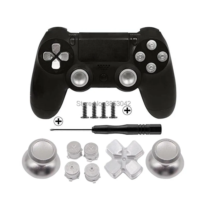 Металлический комплект кнопок хромированный аналоговый стик для Playstation 4 D-Pad для PS4 контроллер Джойстик ремонт игровые аксессуары