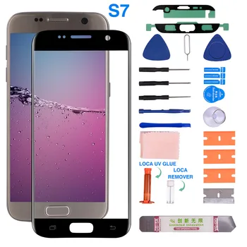 

Carprie Screen Lens Cover Compatible for Samsung Galaxy S7 Edge Front Glass Screen Replacement Repair Kit + UV Glue 19Sep12