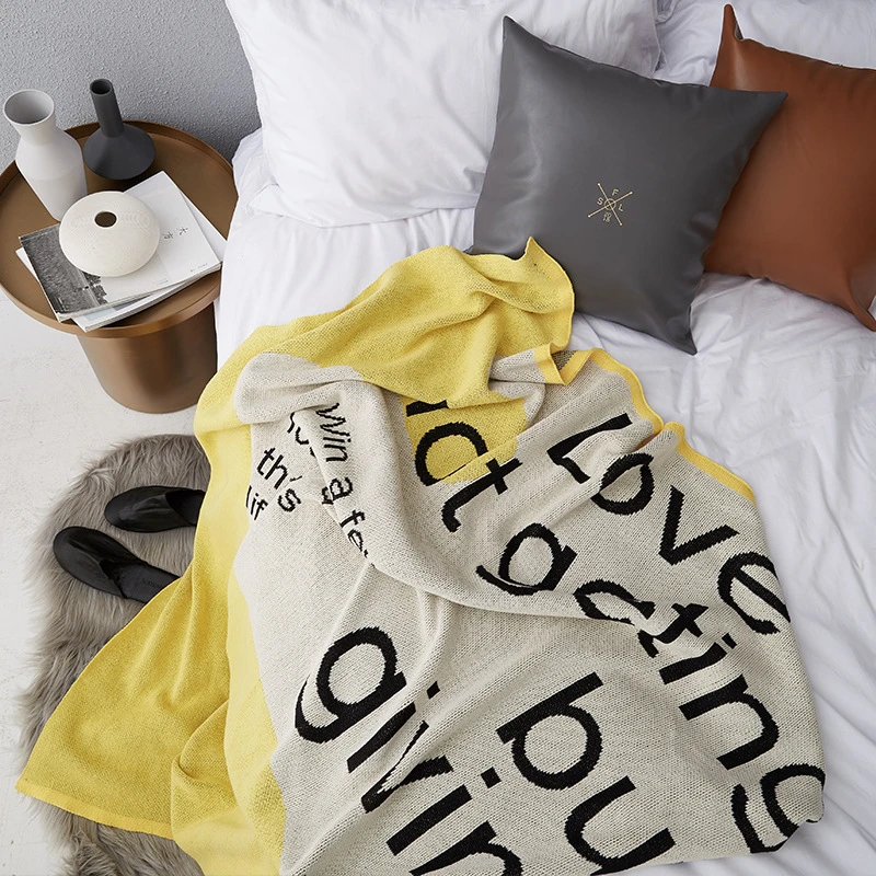 

Nordic ins all-cotton knit blanket multi-functional thread simple bed tail single/double sofa with