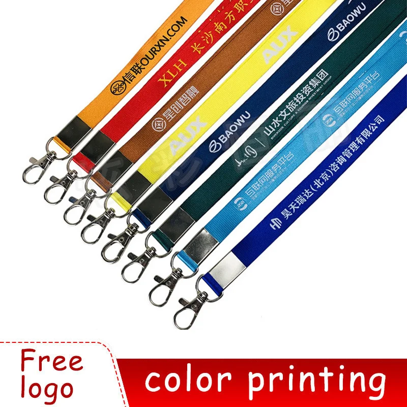 

5Pcs Multi-color Lanyard Custom Printed Key Lanyard Full Color Design Badge Clip And Employee Card Lanyard Neckband