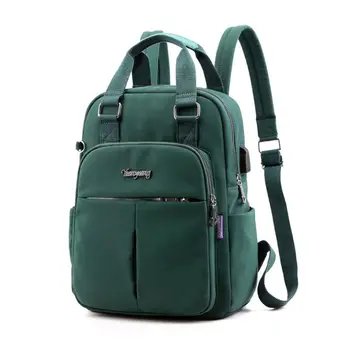 

Large Capacity Nylon Backpack Daypack USB Charging Port Travel Bookbag Teenagers Schoolbag 517D