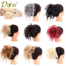 DIFEI шиньон синтетические волосы прямые волосы пончик растягивающиеся волосы булочка грязная повязка обернутый конский хвост для женщин