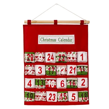 

Christmas Advent Calendars Holiday Countdown Decorations Xmas Wall Door Hanging Storage Bag