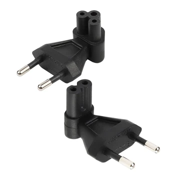 

2x 2-Pin Eu Male to Iec 320 C7/ C5 Female Ac Adapter 2.5A Fuse, Eu Industrial Heavy Power Converter