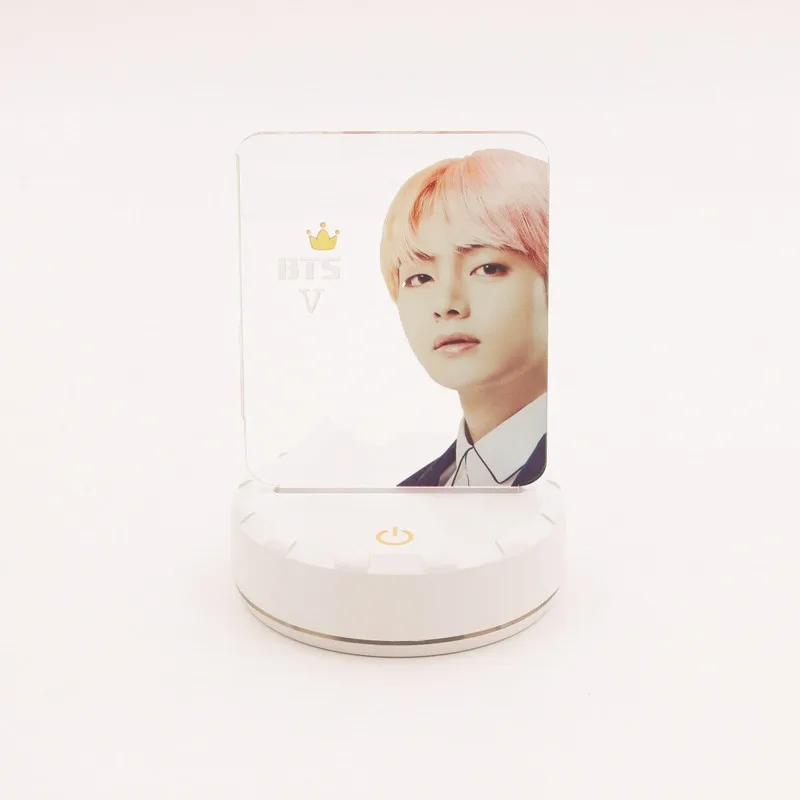 KPOP bangtan светодиодный настольный светильник для мальчиков из пластика и акрила, ночник, акриловый светильник для фотографий - Цвет: 5