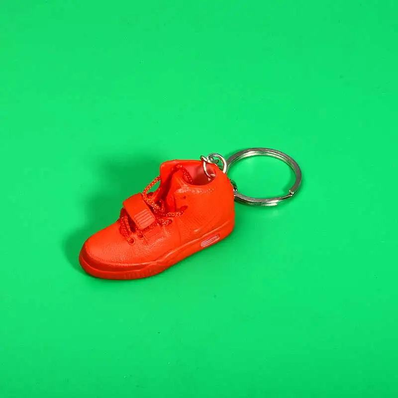 a single shoe w ring Дропшиппинг ПВХ брелок для обуви 1 3D мини-кроссовки "OW CHICAGO" Спортивная обувь Кроссовки брелки - Цвет: a single shoe w ring