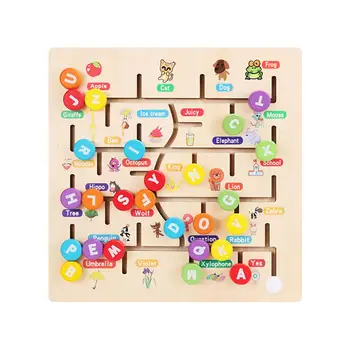 

Kids Toys Montessori Wooden Toys Maze Slide Puzzle Jigsaw Board Alphabet Digital Matching Early Educational Toys for Children