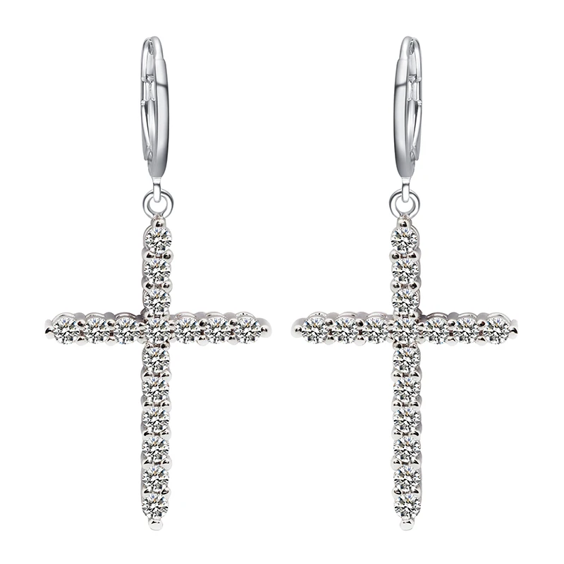 Классические кресты христианские религиозные серьги CZ Кристаллы панк рок для