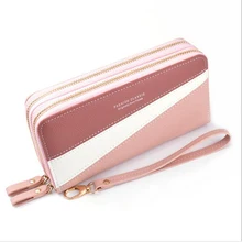 Женский длинный двойной кошелек на молнии маленькая сумочка-клатч большой емкости двойной кошелек сумка для телефона женский брендовый модный кошелек
