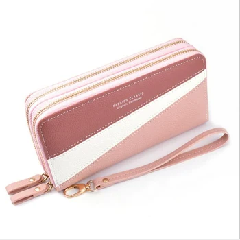 

Women's long double zipper wallet mini clutch bag large capacity double wallet phone bag women's brand fashion wallet