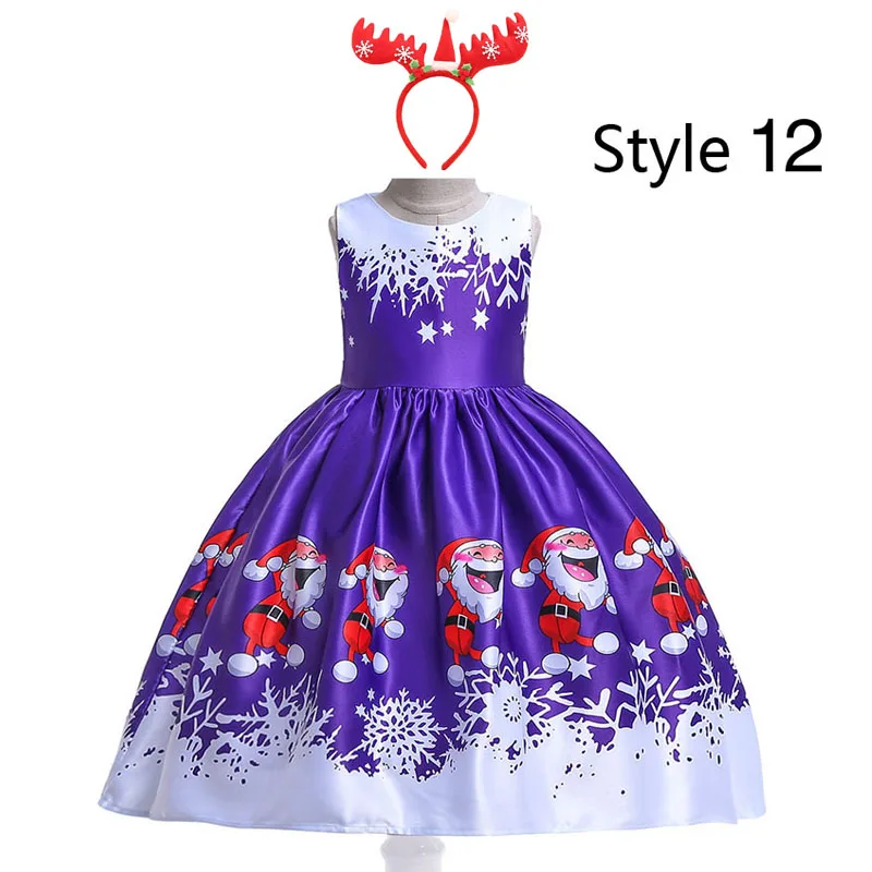 Новое рождественское платье для девочек, костюм, Детские платья для девочек, платье принцессы, детское вечернее платье для 3, 4, 5, 6, 7, 8, 9, 10 лет - Цвет: 12