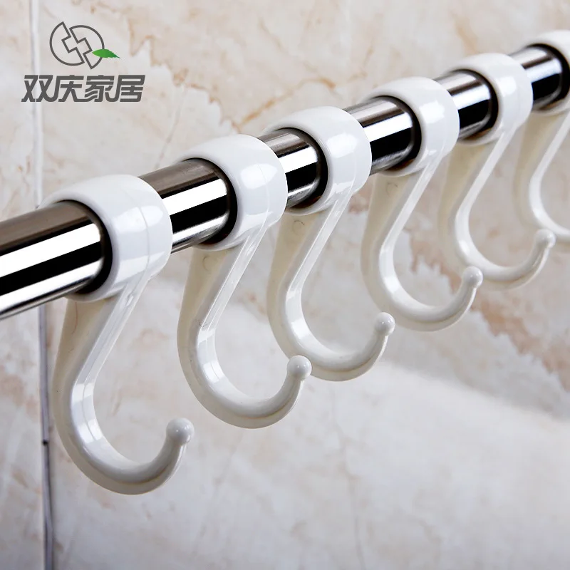 Toilet Sucker Stainless Steel Towel Rack Corner Extendable Towel Bar Hook Row Hook Single Pole Towel Bar Rack