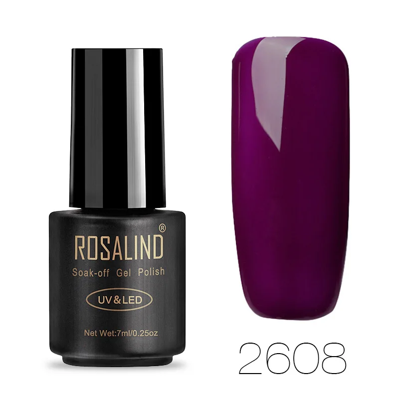 RA2608 ROSALIND Розовый фиолетовый серия гель лак для ногтей все для маникюра ногти маникюр Топ База Набор дизайн ногтей гель лаки - Цвет: RA2608
