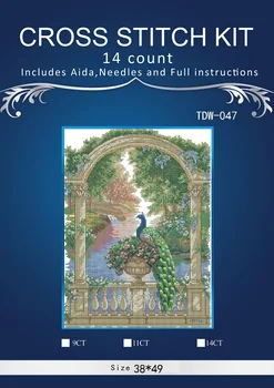 

new Embroidery Counted Cross Stitch Kits Needlework - Crafts 14 ct DMC Color DIY Arts Handmade Decor peacock