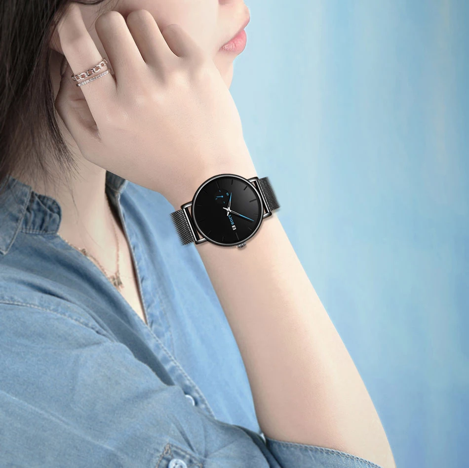 

LIGE Women Watches Top Brand Luxury Ladies Mesh Belt Ultra-thin Watch Stainless Steel Waterproof Clock Quartz Watch Reloj Mujer