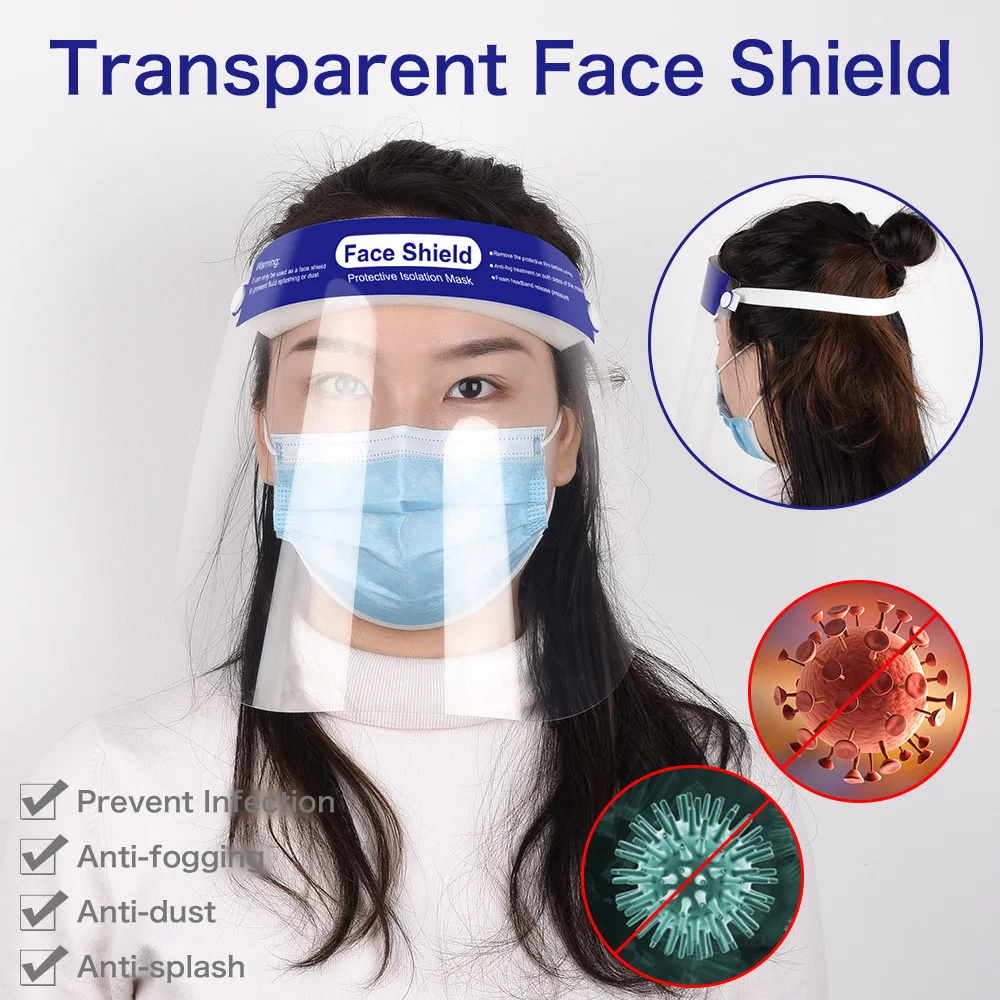 

20pcs Full Face Masks Anti-fog Anti-droplets Dust-proof Face Shield Protective Cover Transparent Face Eyes Protector Safety Mask