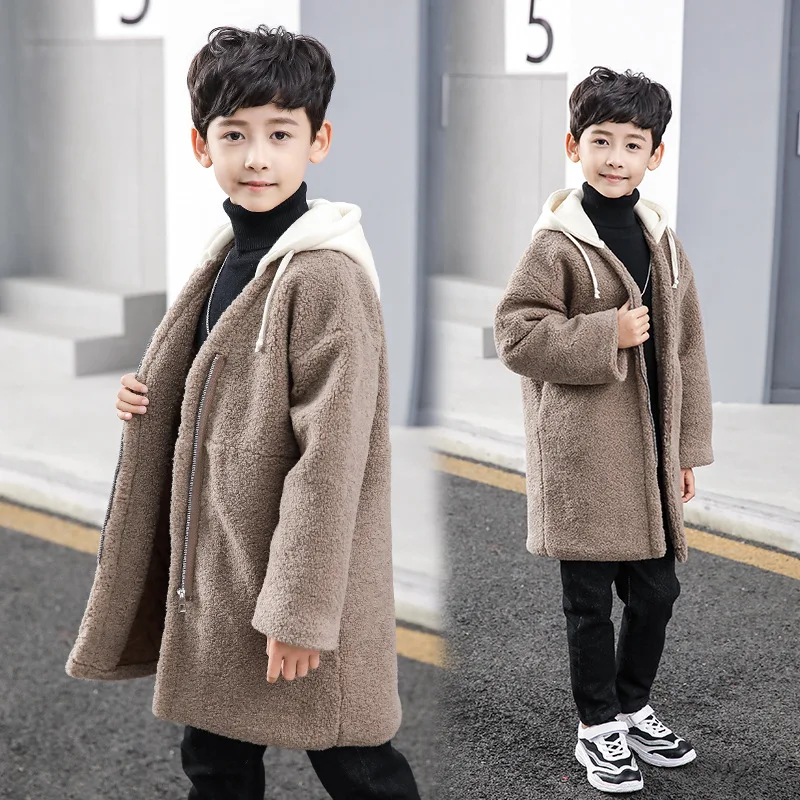 

BOY'S 4 plus Velvet Jacket 5 Thick 6 Children Winter 7 Small Boys 8 Wool Sweater 9 Mid-length 13 Overcoat 15-Year-Old
