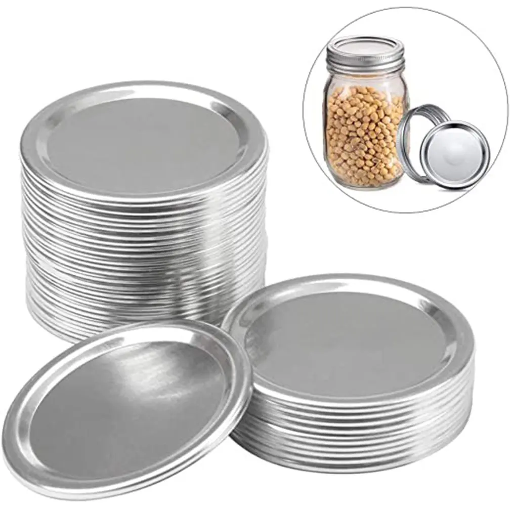 

Mason Jar Lid Tinplate Split Seal Cover Round Metal Ring Iron Cover Canning Lids Cup Lid Split Cover Piece Wide Mouth