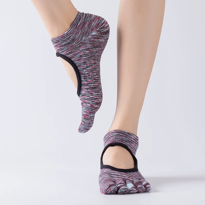 6 цветов, женские нескользящие хлопковые массажные спортивные носки для йоги, дышащие носки для пилатеса, фитнеса, тренировок, тренажерного зала, йоги