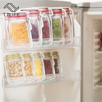 

10/20pcs Reusable Jar Bottles Bags Nuts Candy Cookies Seal Fresh Food Storage Bag Snacks Zipper Sealed Kitchen Organizer