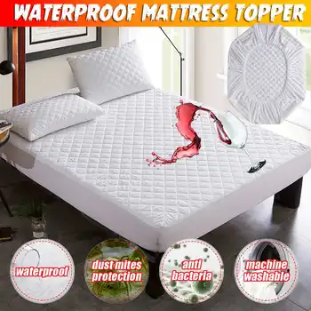 

Bed Cover Brushed Fabric Quilted Mattress Protector Waterproof Mattress Topper for Bed Anti-mite Mattress Cover Hypoallergenic