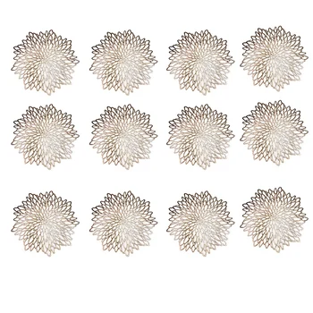 

Glod Round Placemat, Round PVC Cutout Place Mat Christmas, Wedding, Banquet, Restaurant, Hotel,15 Inch