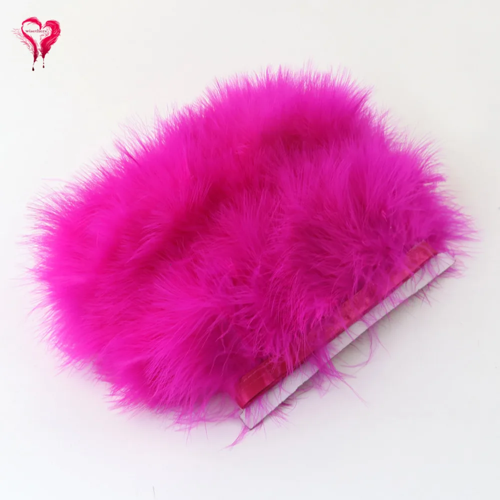 Natural Marabou Feather Ribbon Wedding Clothing Decoration Length 6-8CM Fancy Turkey Feather Carnival Party Sewing Accessories